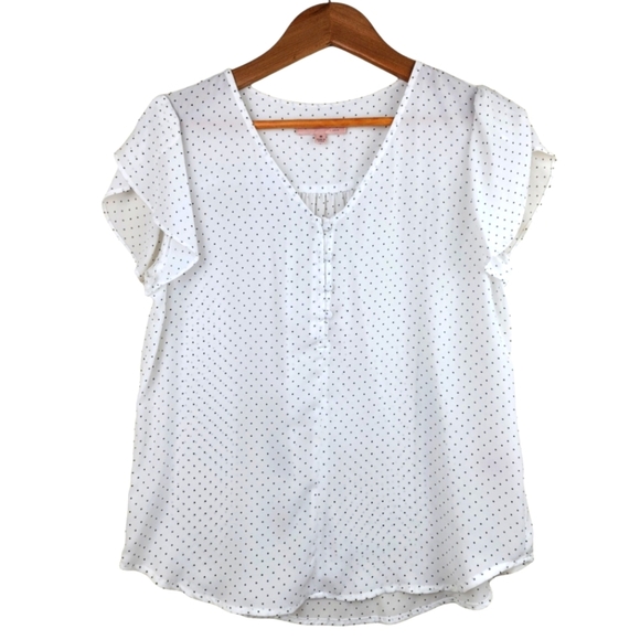PHILOSOPHY‎ Classic Polka Dot Spring/Summer light weight short sleeve Blouse - Picture 1 of 8